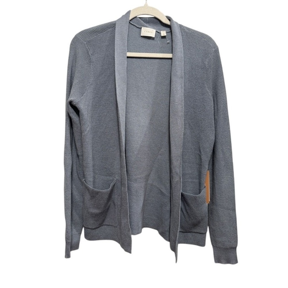 NWT Cyrus Womens S Gray Waffle Knit Open Front‎ Cardigan Sweater Soft Cozy Small